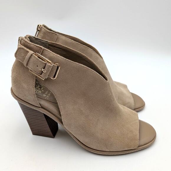 Vince Camuto Fareena Cutout Block Heel Bootie Women's Natural Size US10M EU41.5 - Picture 3 of 12